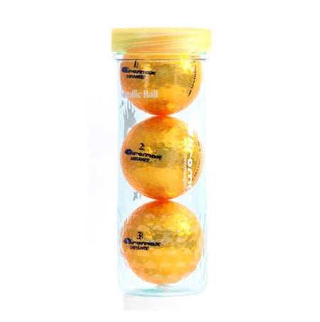 Gold Golf Balls - Chromax Distance 3 Ball Tube