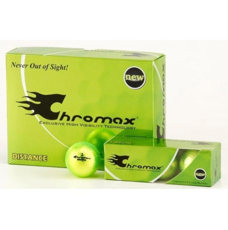 Green Neon Golf Balls - Chromax Distance 12 Box