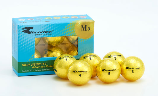 Chromax® Colored Yellow Golf Balls - Metallic M5 6 Ball Pack